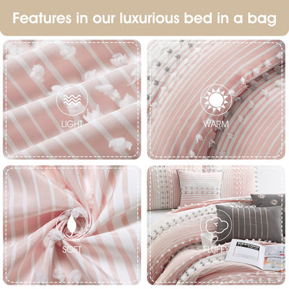 Parure de couette moderne à rayures Nanshing Jessy, 7 pièces