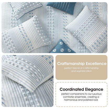 Parure de couette moderne à rayures Nanshing Jessy, 7 pièces