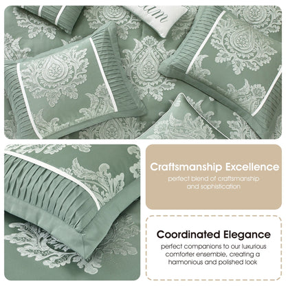 Ensemble de couette traditionnelle damassée Nanshing Tiana, 7 pièces