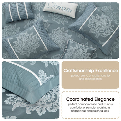 Ensemble de couette traditionnelle damassée Nanshing Tiana, 7 pièces