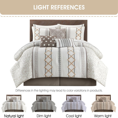 Parure de lit brodée bohème Nanshing Trina 15 pièces