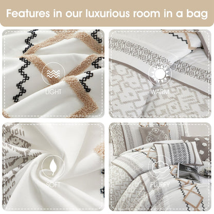 Parure de lit brodée bohème Nanshing Trina 15 pièces