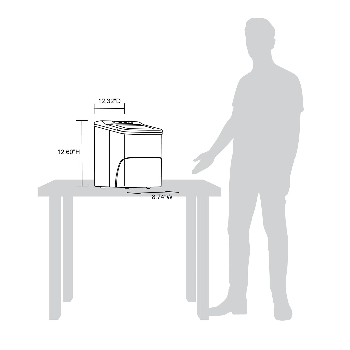 Machine à glaçons de comptoir Newair 26 lb, portable et légère, contrôle intuitif, glaçons de grande ou petite taille, pièces sans BPA