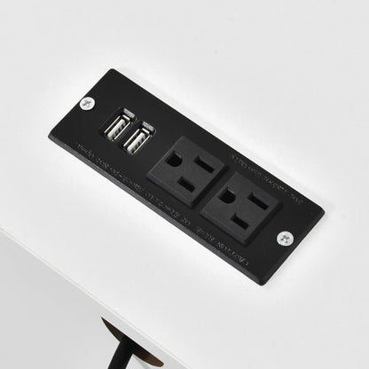 Ensemble de 2 tables de chevet avec station de charge, table d'appoint avec 2 tiroirs, ports et prises USB, table de chevet