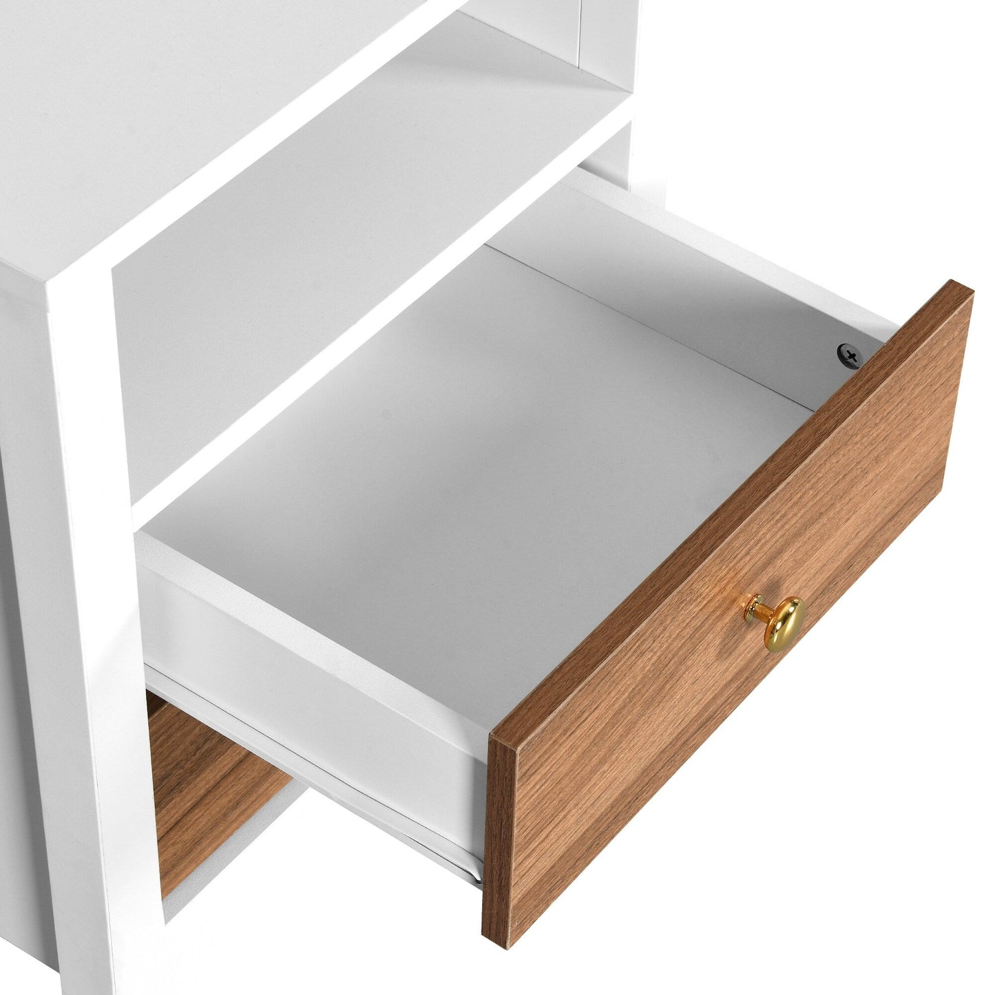 Ensemble de 2 tables de chevet avec station de charge, table d'appoint avec 2 tiroirs, ports et prises USB, table de chevet