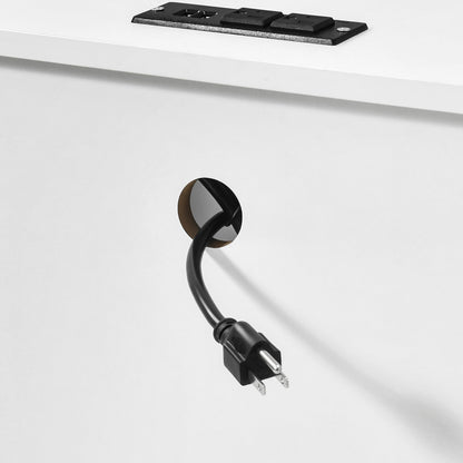 Ensemble de 2 tables de chevet avec station de charge, table d'appoint avec 2 tiroirs, ports et prises USB, table de chevet