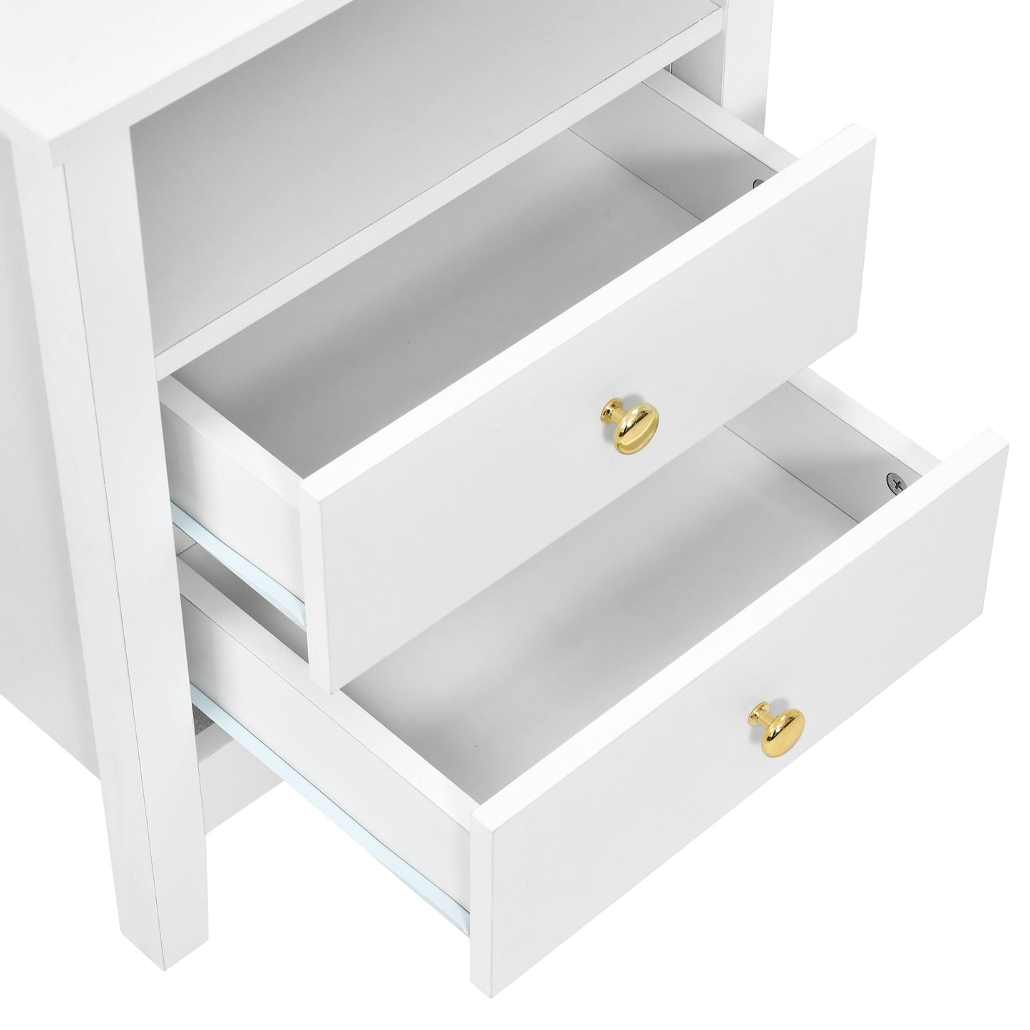 Ensemble de 2 tables de chevet avec station de charge, table d'appoint avec 2 tiroirs, ports et prises USB, table de chevet