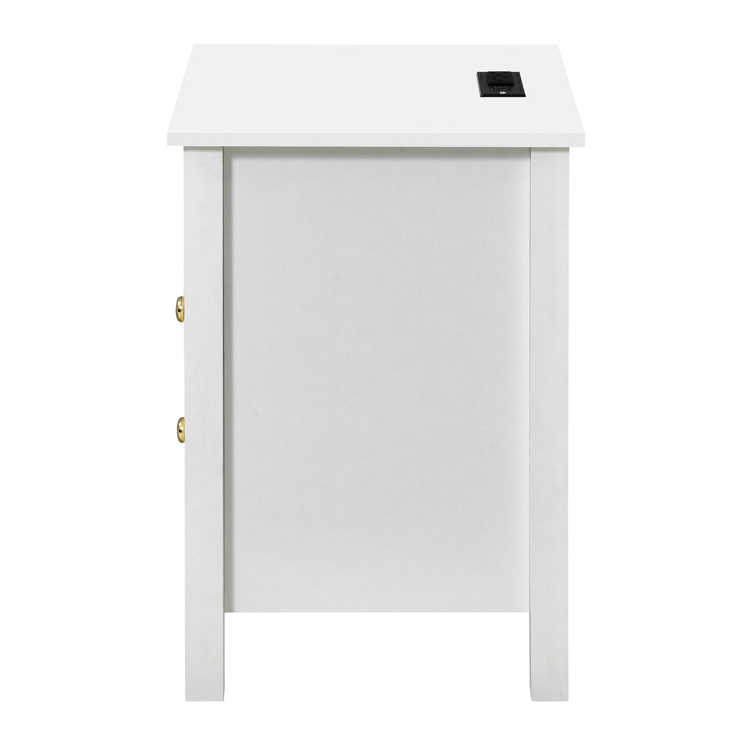 Ensemble de 2 tables de chevet avec station de charge, table d'appoint avec 2 tiroirs, ports et prises USB, table de chevet