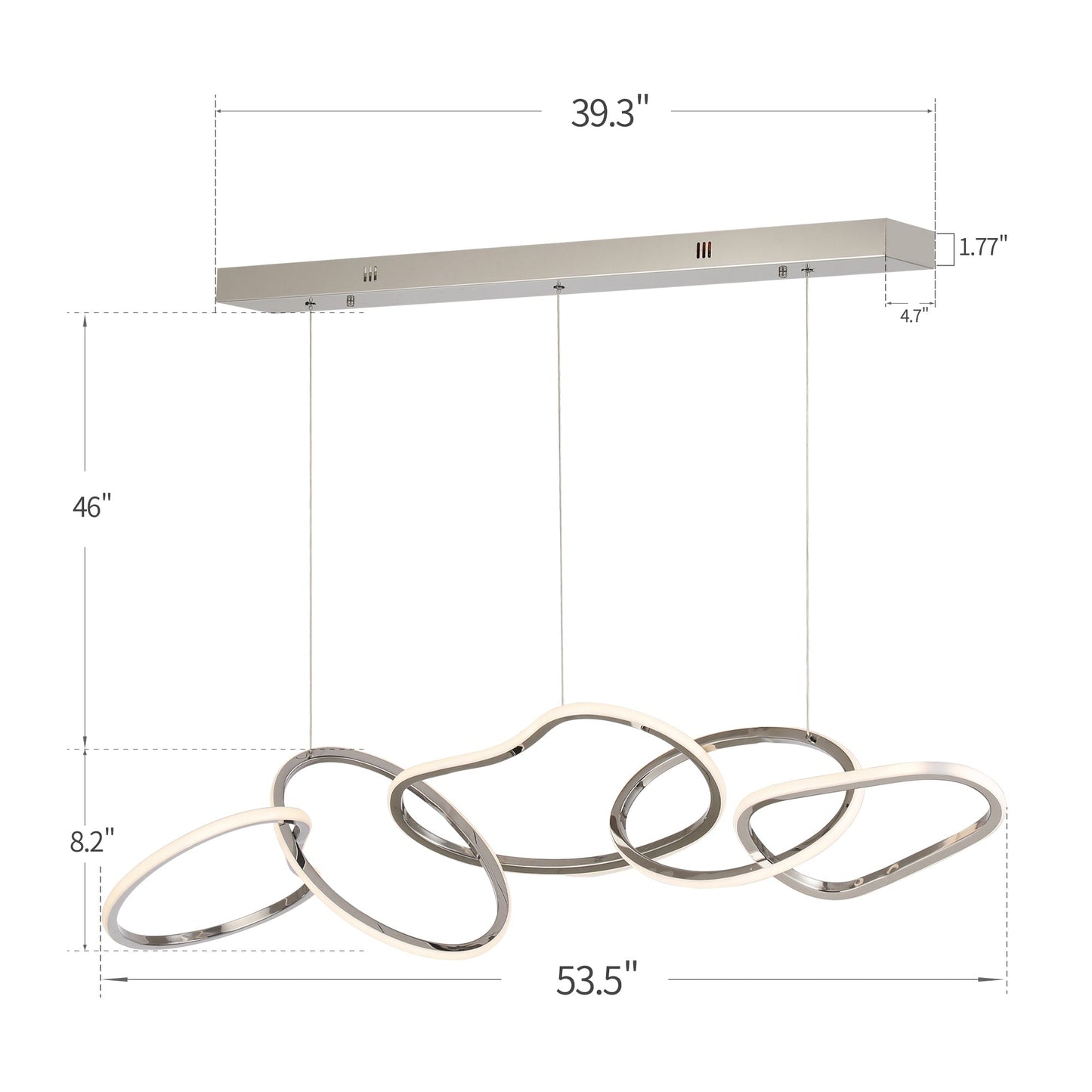 Plafonnier LED de luxe en acier inoxydable, style nordique, pour salle à manger