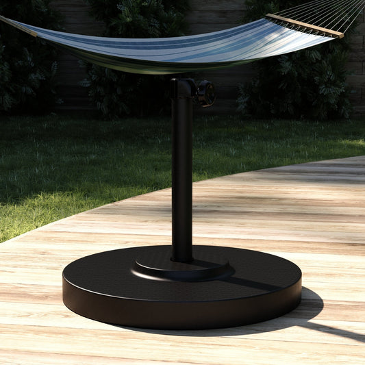 Pied de parasol rond lesté en béton de 50 livres en acier thermolaqué North Bend par Havenside Home