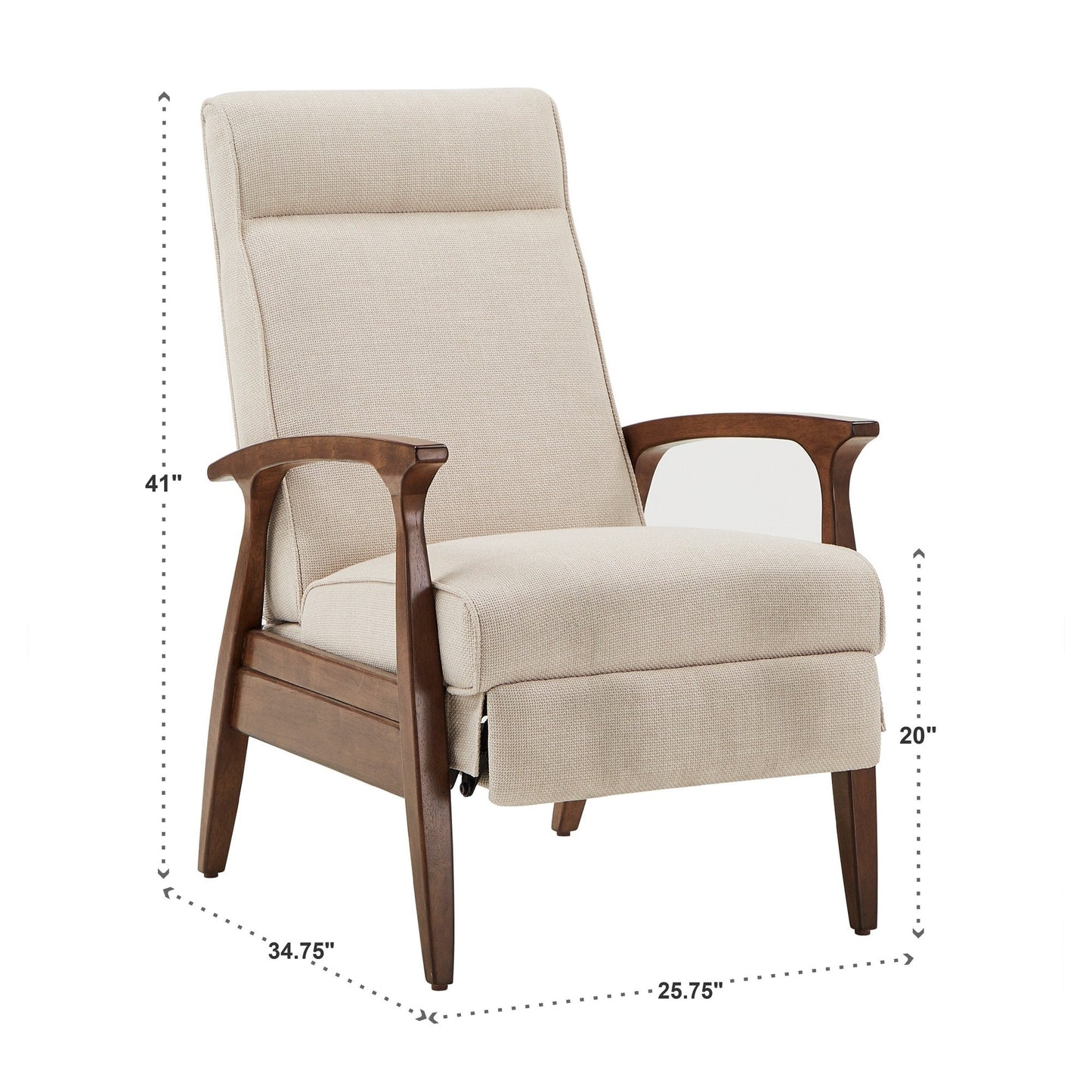 Fauteuil inclinable large Notker 25,75 pouces de style milieu du siècle par iNSPIRE Q Modern