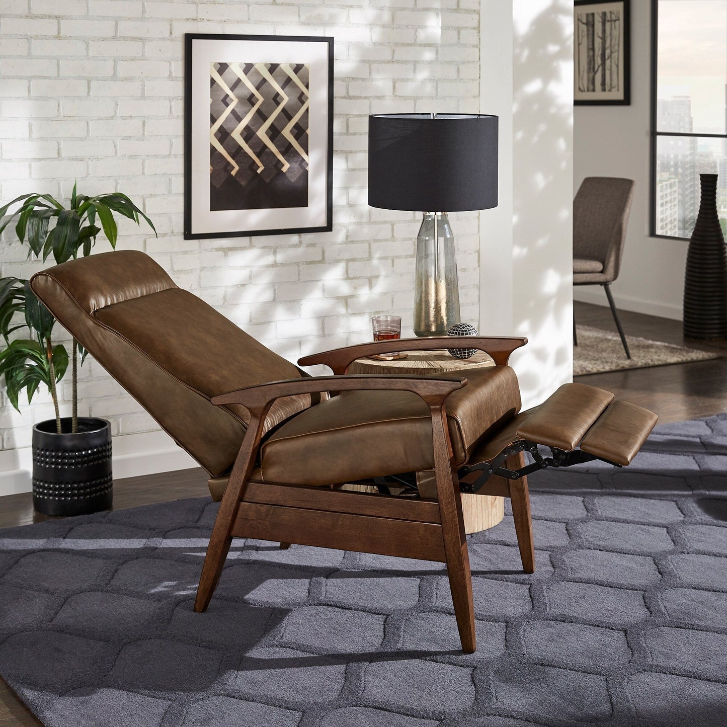 Fauteuil inclinable large Notker 25,75 pouces de style milieu du siècle par iNSPIRE Q Modern