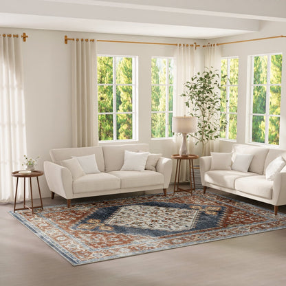 Tapis persan vieilli Nourison Abby, lavable en machine, pour intérieur uniquement.