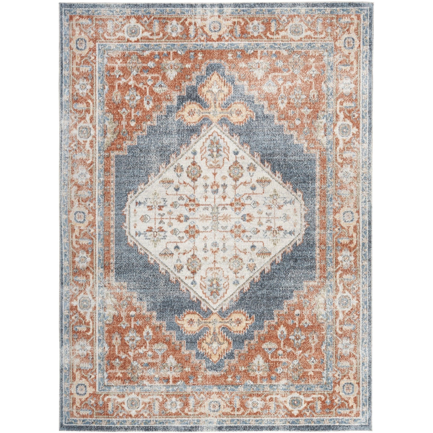 Tapis persan vieilli Nourison Abby, lavable en machine, pour intérieur uniquement.