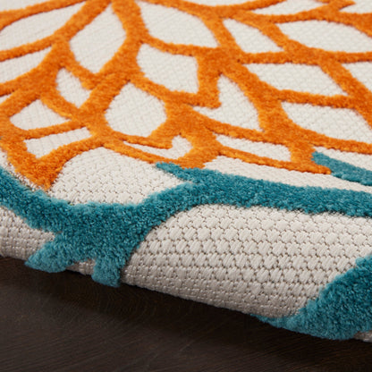 Tapis d'intérieur/extérieur Nourison Alice à motif floral bleu