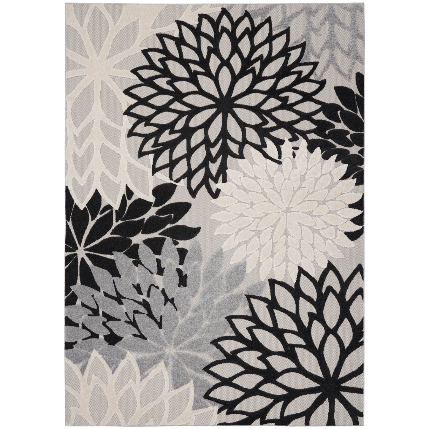 Tapis d'intérieur/extérieur Nourison Alice à motif floral bleu