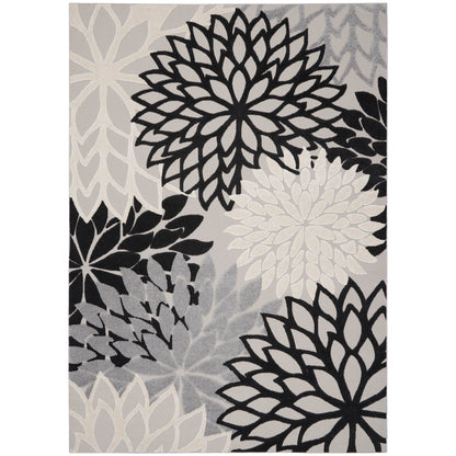 Tapis d'intérieur/extérieur Nourison Alice à motif floral bleu