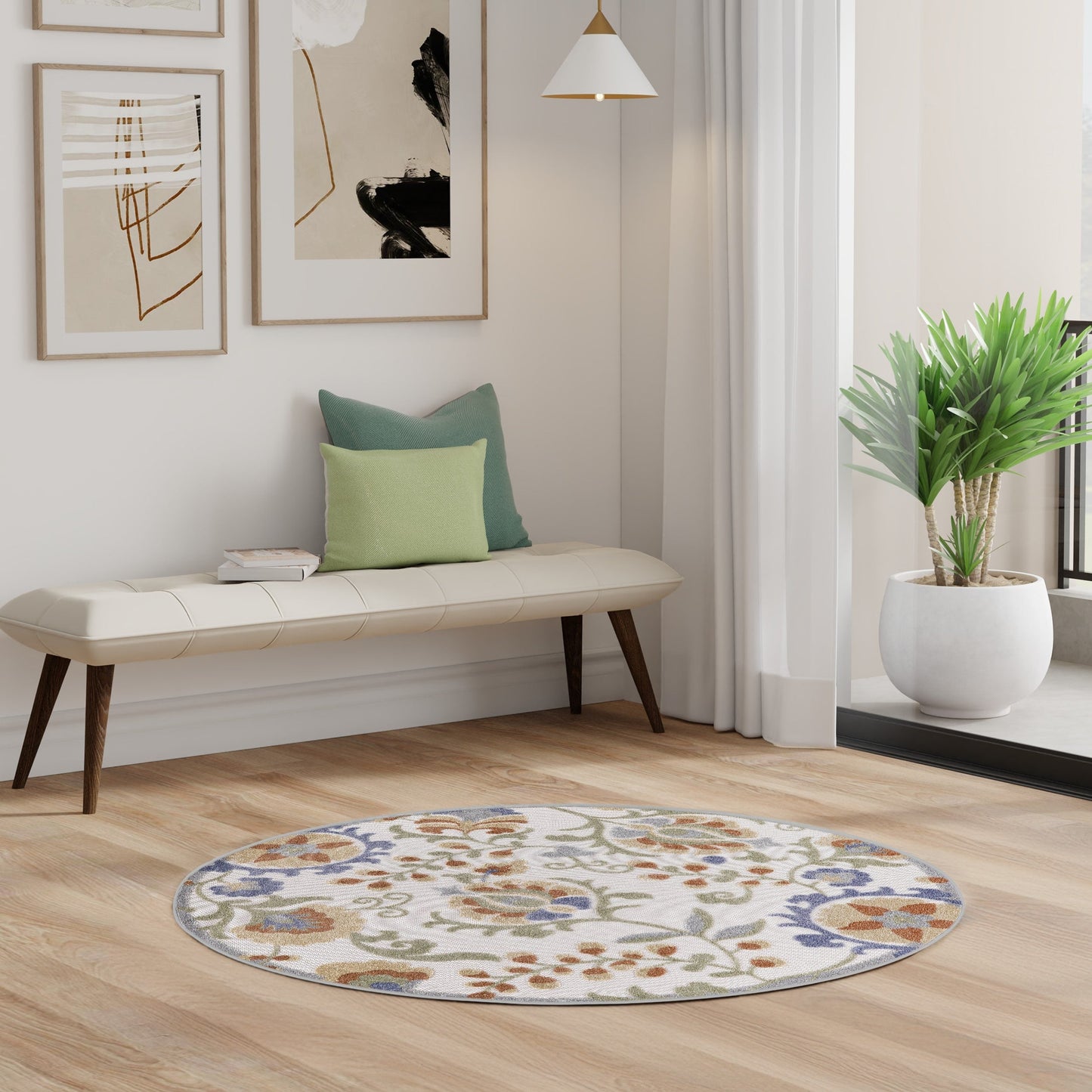 Tapis d'intérieur/extérieur à motif floral Nourison Alice