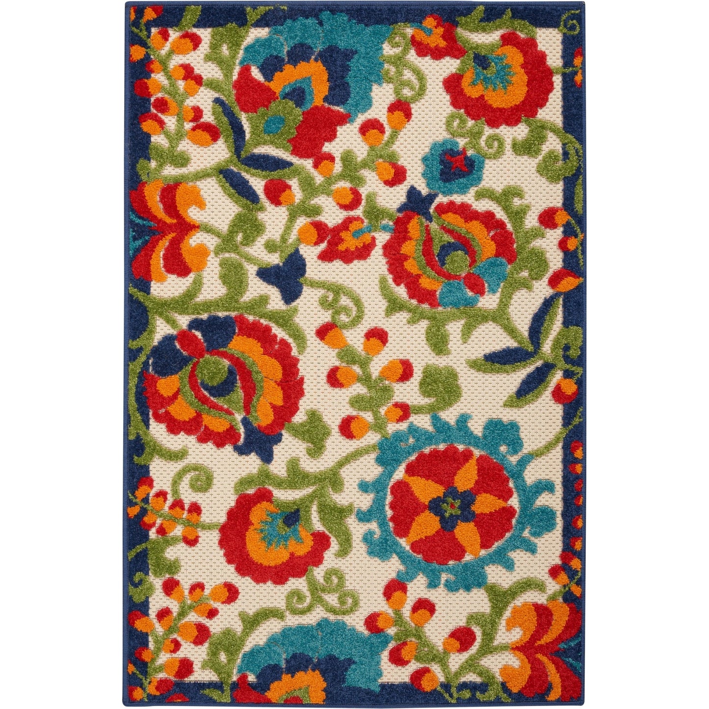 Tapis d'intérieur/extérieur à motif floral Nourison Alice