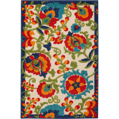 Tapis d'intérieur/extérieur à motif floral Nourison Alice