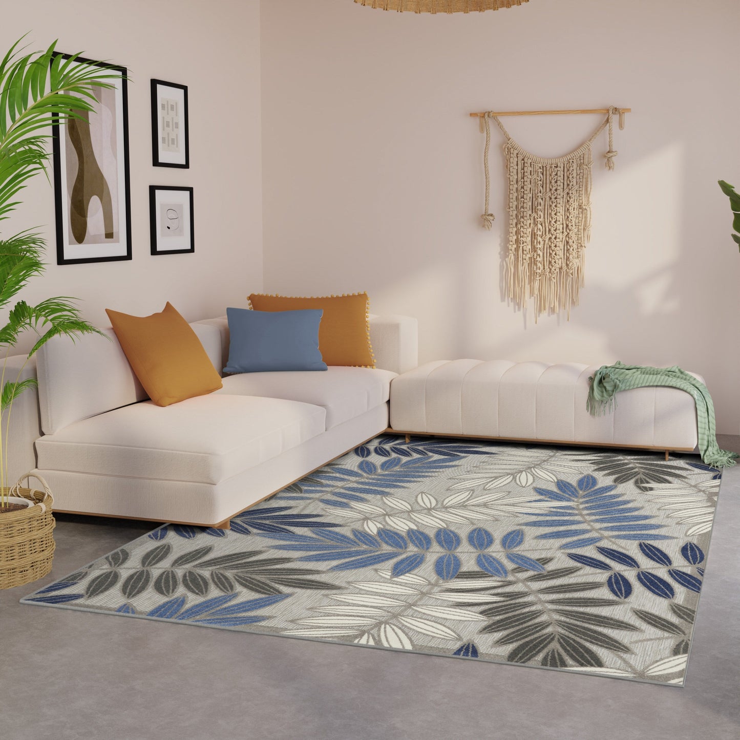 Tapis d'intérieur/extérieur à motif floral Nourison Alice