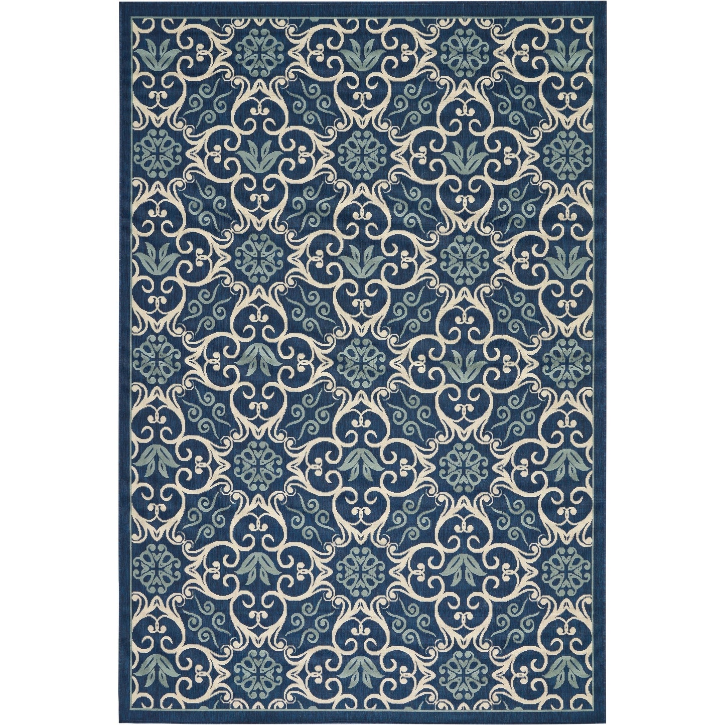 Tapis d'intérieur/extérieur Nourison à motif floral géométrique des Caraïbes