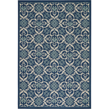 Tapis d'intérieur/extérieur Nourison à motif floral géométrique des Caraïbes