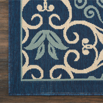 Tapis d'intérieur/extérieur Nourison à motif floral géométrique des Caraïbes