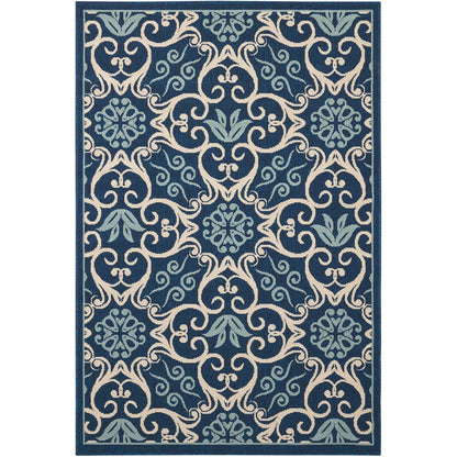 Tapis d'intérieur/extérieur Nourison à motif floral géométrique des Caraïbes