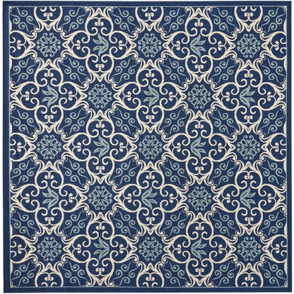 Tapis d'intérieur/extérieur Nourison à motif floral géométrique des Caraïbes