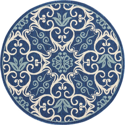 Tapis d'intérieur/extérieur Nourison à motif floral géométrique des Caraïbes