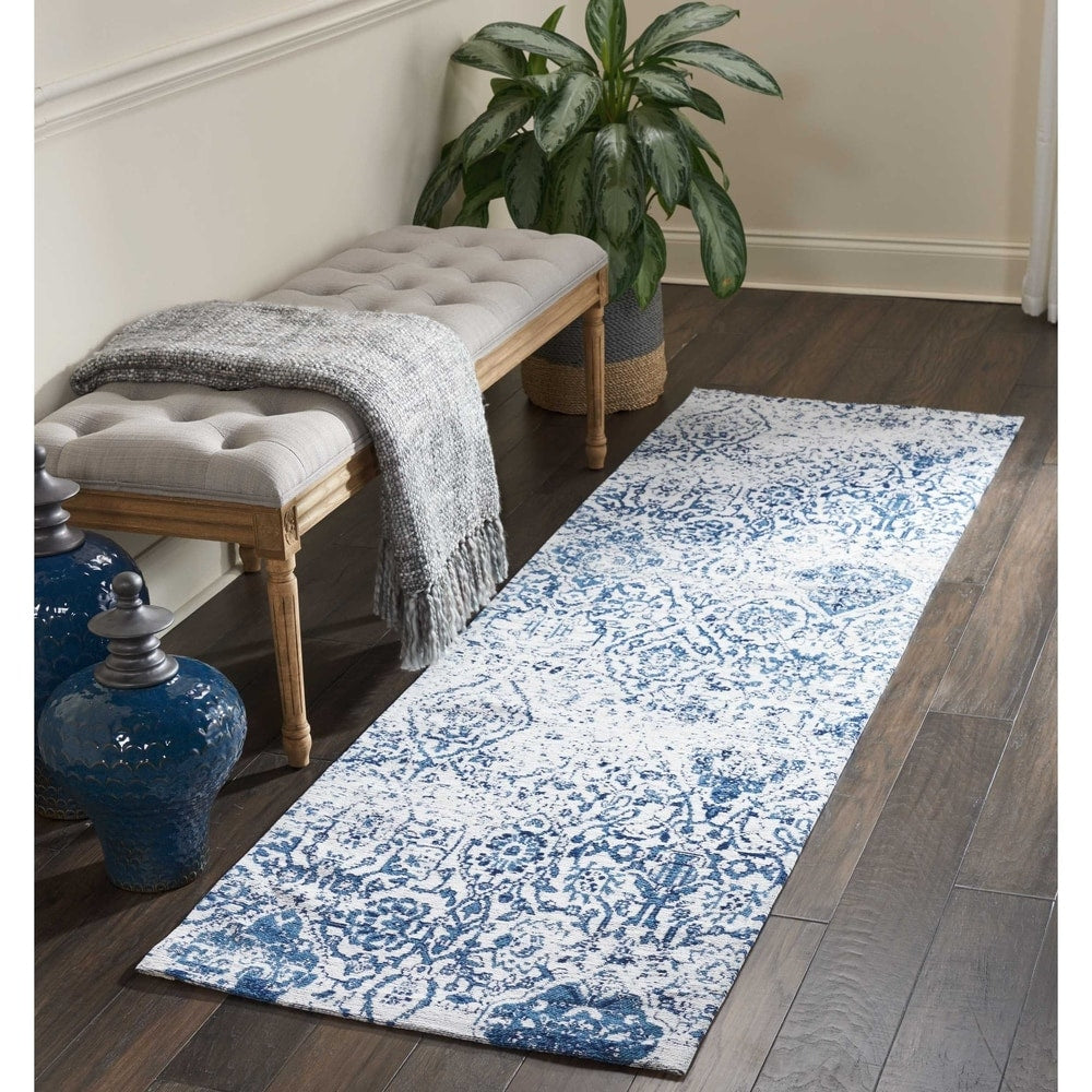 Tapis contemporain Nourison Damas vieilli