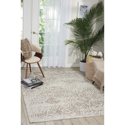 Tapis contemporain Nourison Damas vieilli
