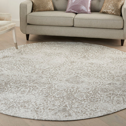 Tapis contemporain Nourison Damas vieilli