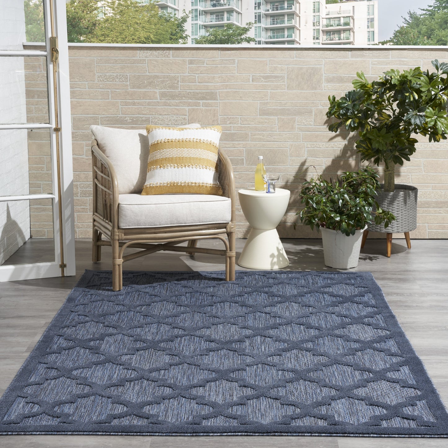 Tapis Nourison Easy Care intérieur/extérieur à motif treillis marocain
