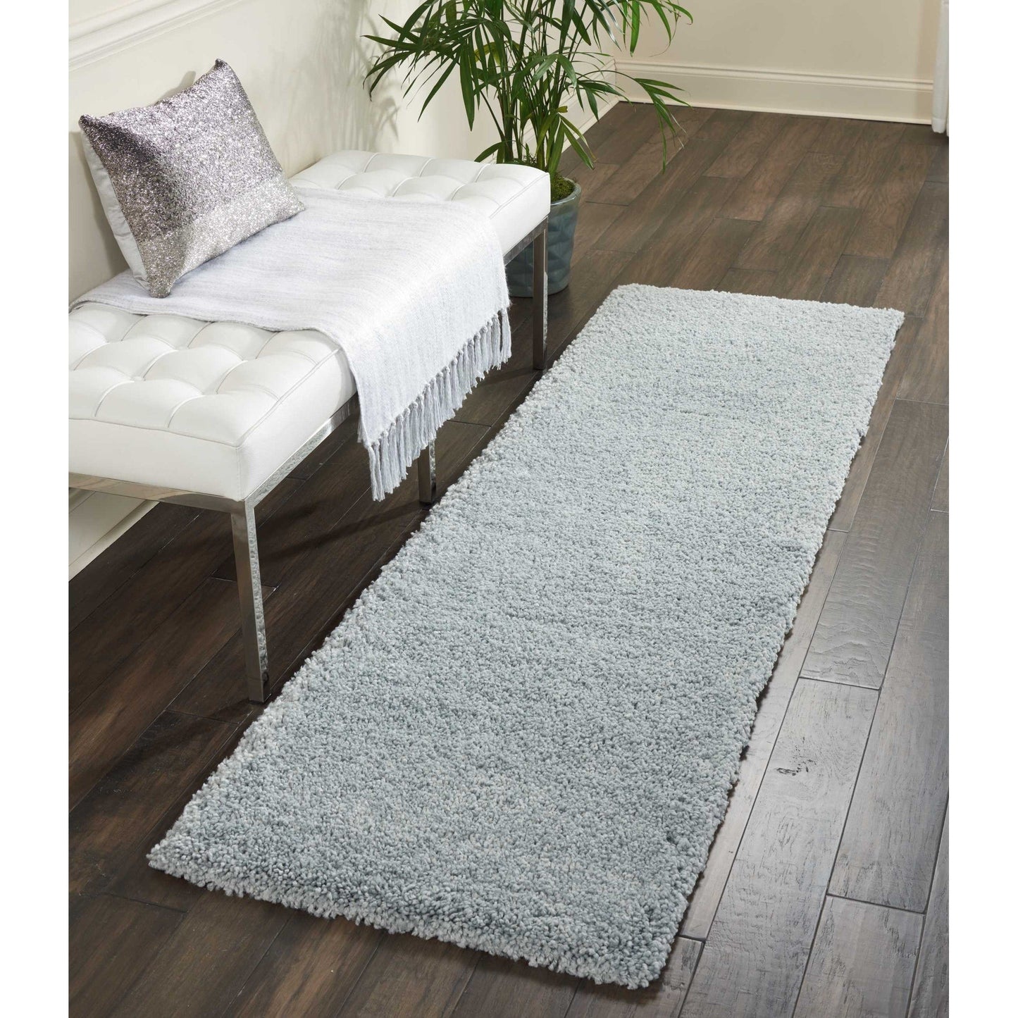 Tapis Nourison Malibu Shag moderne en peluche unie