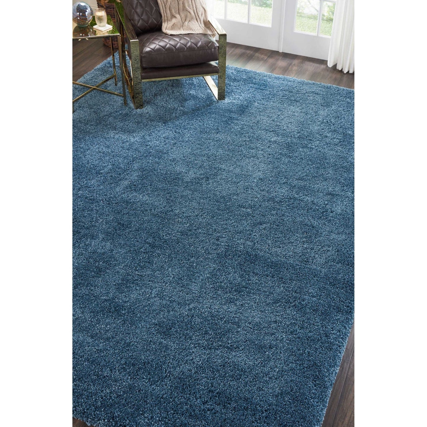 Tapis Nourison Malibu Shag moderne en peluche unie