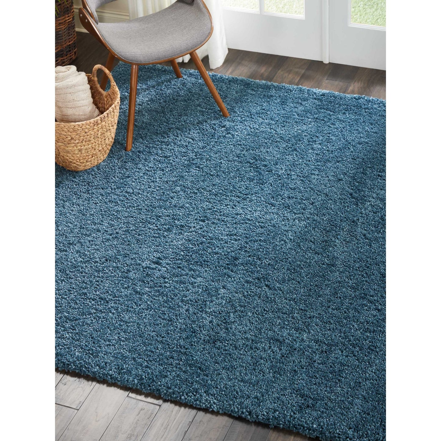 Tapis Nourison Malibu Shag moderne en peluche unie