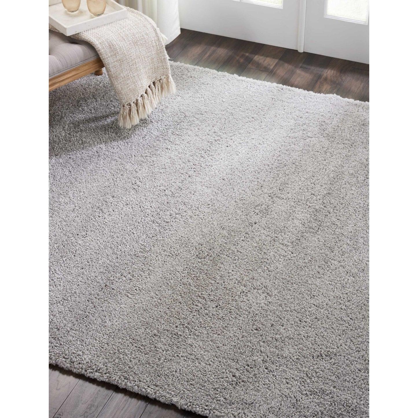 Tapis Nourison Malibu Shag moderne en peluche unie