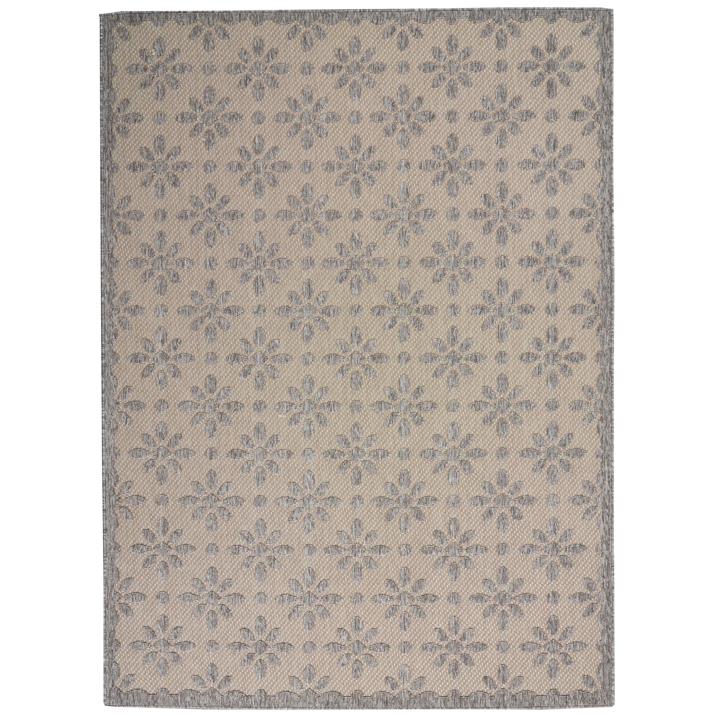 Tapis d'intérieur/extérieur Nourison Palamos à motif floral moderne et géométrique à hauteur variable
