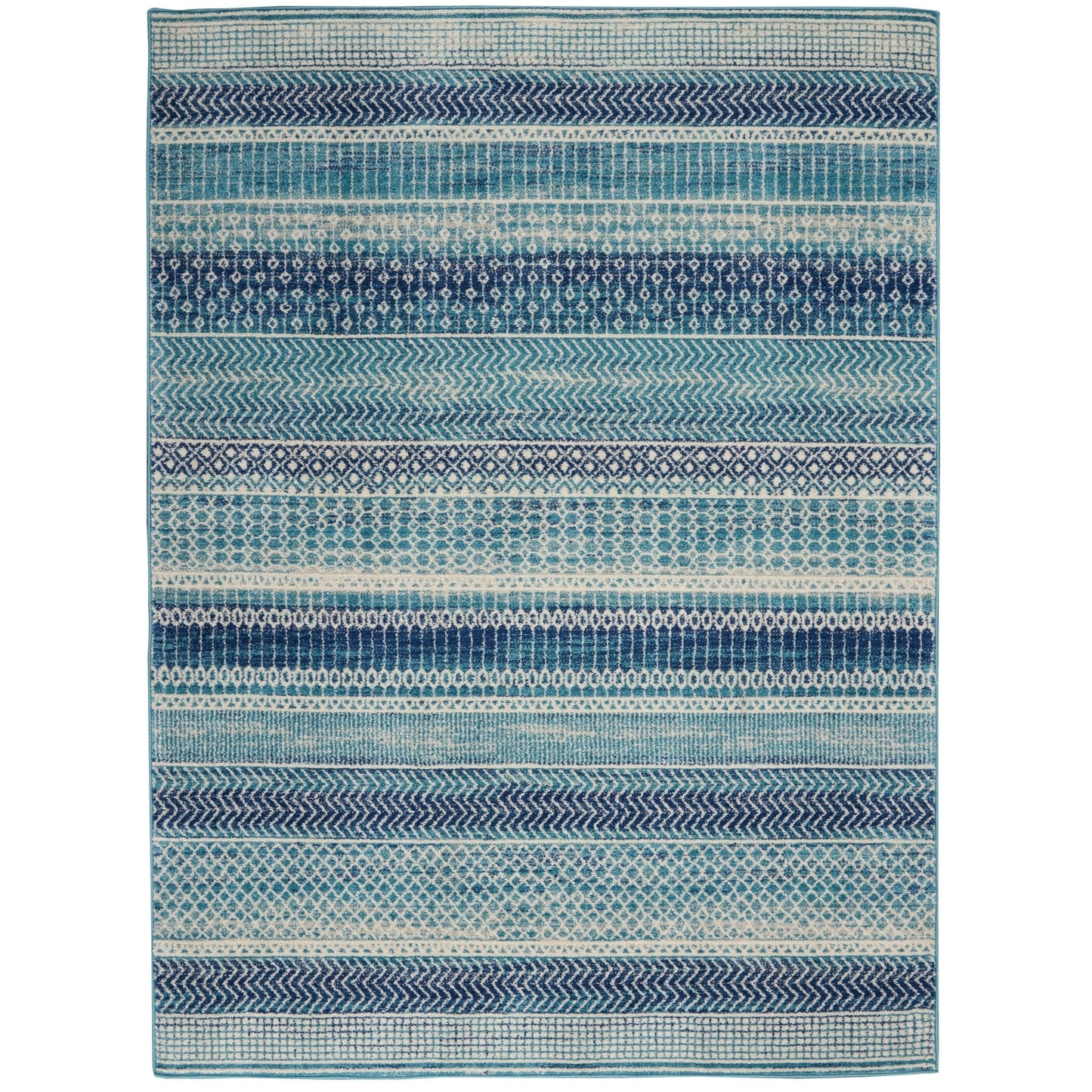 Tapis Nourison Passion bleu indigo à motif géométrique côtier