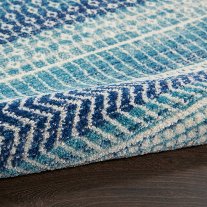 Tapis Nourison Passion bleu indigo à motif géométrique côtier