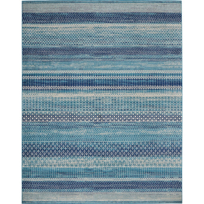 Tapis Nourison Passion bleu indigo à motif géométrique côtier