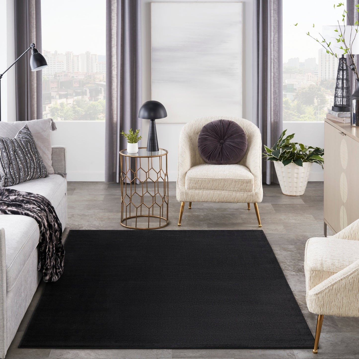 Tapis d'intérieur/extérieur Nourison moderne et uni