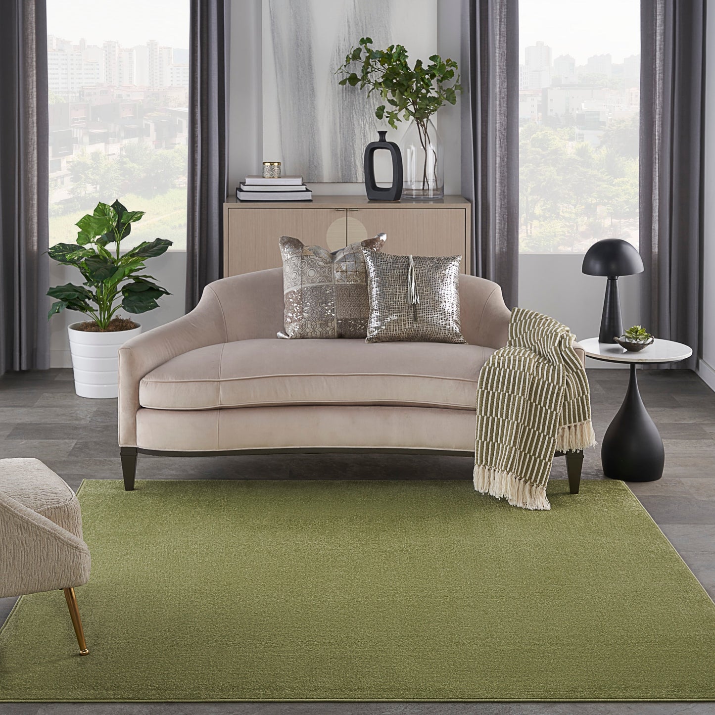 Tapis d'intérieur/extérieur Nourison moderne et uni