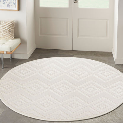 Tapis Nourison polyvalent pour intérieur/extérieur à tissage plat géométrique