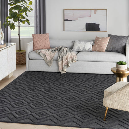 Tapis Nourison polyvalent pour intérieur/extérieur à tissage plat géométrique