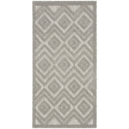 Tapis Nourison polyvalent pour intérieur/extérieur à tissage plat géométrique