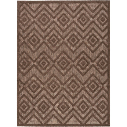 Tapis Nourison polyvalent pour intérieur/extérieur à tissage plat géométrique