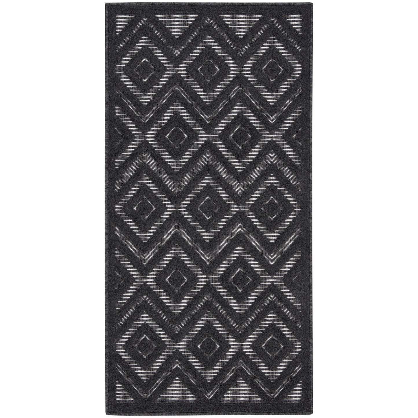 Tapis Nourison polyvalent pour intérieur/extérieur à tissage plat géométrique